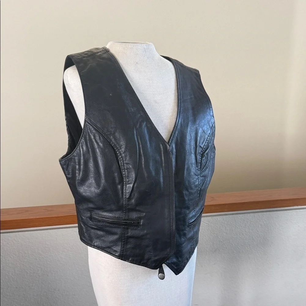 Black Leather Vest